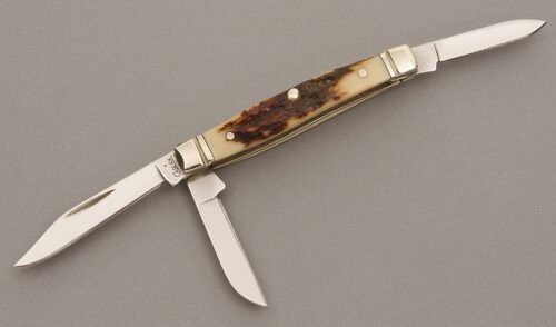 Case Cutlery I333 Ivory Stockman with Mammoth Bark Ivory Scales handle material - Obverse Side - Item #KLC08396