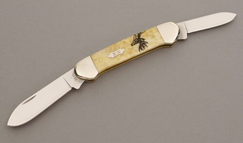 Case Cutlery 62131 Two Blade Canoe with Smooth Bone Scales handle material - Obverse Side - Item #KLC08398