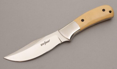 Ed Kalfavan Hunter with Ivory Micarta Handle Scales handle material - Obverse Side - Item #KLC08407