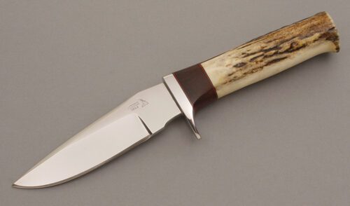 Keith Murr Clip Point Hunter with Stag & Purple Heart Handle handle material - Obverse Side - Item #KLC08410