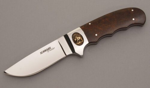 Schrade/D'Holder Grizzly Hunter with Desert Ironwood Scales handle material - Obverse Side - Item #KLC08415