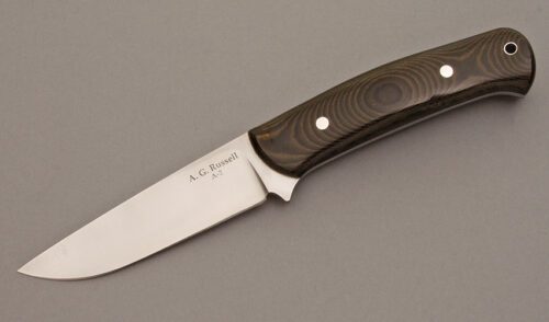 A.G. Russell Laplander with Green & Black Linen Micarta handle material - Obverse Side - Item #KLC08432
