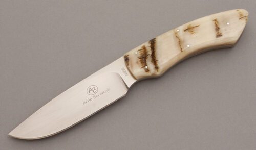 Arno Bernard Drop Point Hunter with Rams Horn Scales handle material - Obverse Side - Item #KLC08453