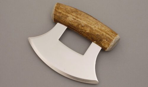 B. Merry Studios Ulu with Moose Antler Handle handle material - Obverse Side - Item #KLC08474