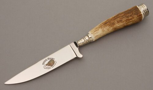 Wild Boar Knives Hunter with Stag Handle handle material - Obverse Side - Item #KLC08479