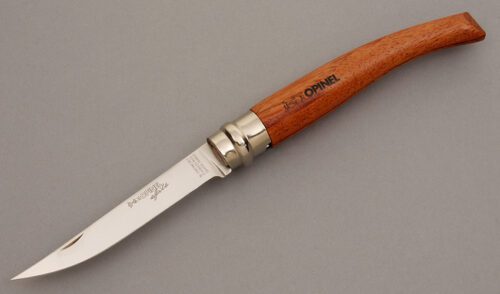 Opinel Knives Slim Folder with Bubinga Wood handle material - Obverse Side - Item #KLC08485