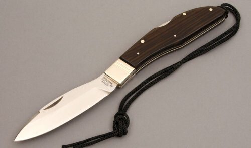 D.H. Russell Classic Lockback Folder with Rosewood Handle Scales handle material - Obverse Side - Item #KLC08487