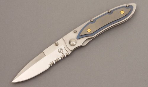 William Henry Knives S05S-TT Framelock with 420 Stainless Frame handle material - Obverse Side - Item #KLC08493