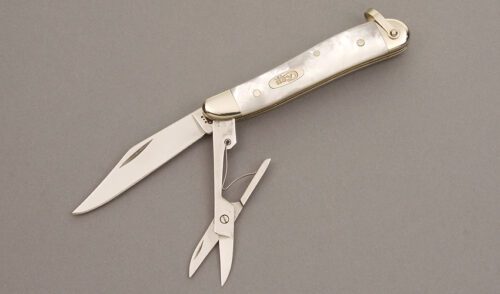 Case Cutlery Peanut with Mother of Pearl handle material - Obverse Side - Item #KLC08499