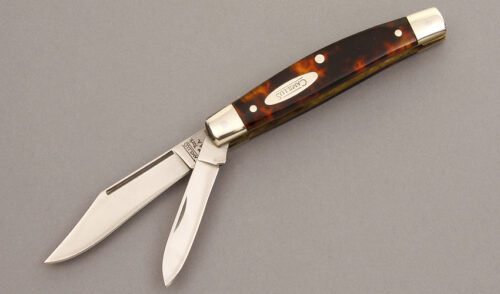 Camillus Cutlery Two Blade Serpentine Jack with Tortise Shell Celluloid handle material - Obverse Side - Item #KLC08500