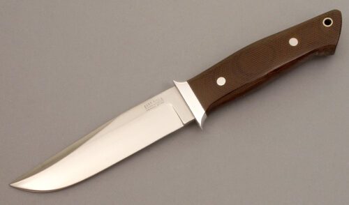 Bark River Knife & Tool Sandstorm with Green Canvas Micarta handle material - Obverse Side - Item #KLC08510