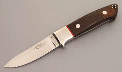 Lone Wolf Knives Loveless Design Semi-Skinner with Green Canvas Micarta handle material - Obverse Side - Item #KLC08515