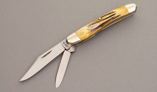 Case Cutlery 52087 Two Blade Jack with Stag Handle Scales handle material - Obverse Side - Item #KLC08517
