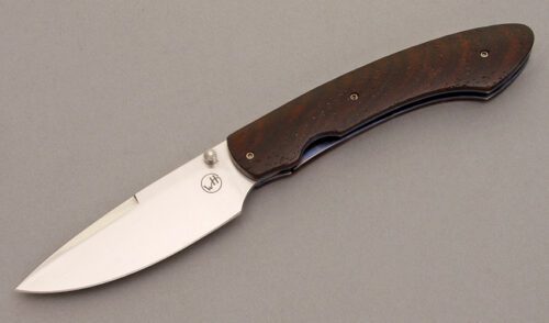 William Henry Knives T-12 Linerlock with Exotic Wood Scales handle material - Obverse Side - Item #KLC08523
