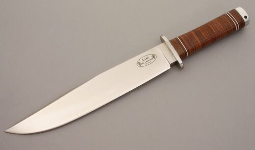 Fallkniven Knives Tor with Stacked Leather handle material - Obverse Side - Item #KLC08545