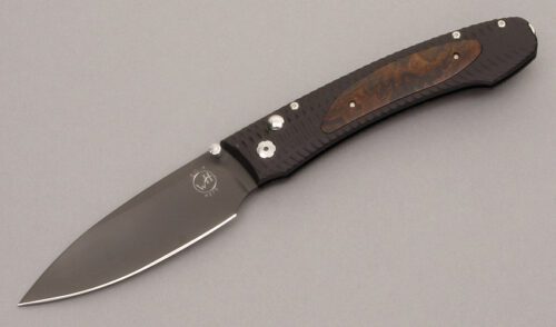William Henry Knives WHE10 EDC Button Lock with Machined Aluminum handle material - Obverse Side - Item #KLC08552