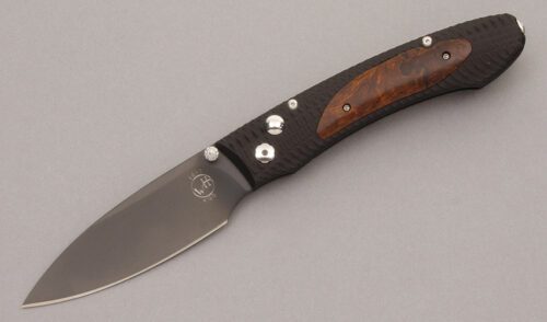 William Henry Knives WHE6 EDC Button Lock with Machined Aluminum handle material - Obverse Side - Item #KLC08553