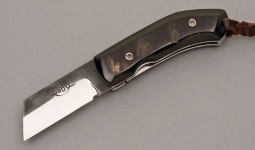 Citadel Knives Giapinino Linerlock with Buffalo Horn Scales handle material - Obverse Side - Item #KLC08573