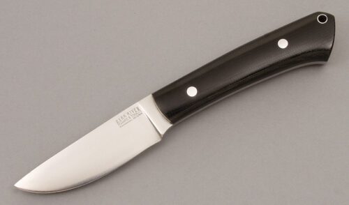 Bark River Knife & Tool Woodland with Black Canvas Micarta handle material - Obverse Side - Item #KLC08595