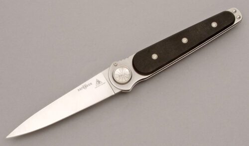 Lone Wolf Knives Paul Defender Axial Lock with Black G-10 handle material - Obverse Side - Item #KLC08598
