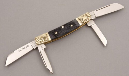 Boker Knives Congress with Grand Canyon Gray Jigged Bone handle material - Obverse Side - Item #KLC08604