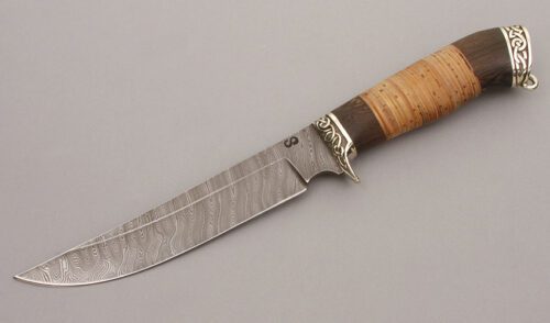 Olamic Cutlery Hunter with Stacked Birch Bark