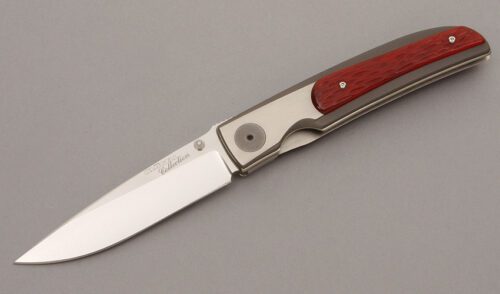 Klotzli Knives Linerlock with Titanium Handles handle material - Obverse Side - Item #KLC08611