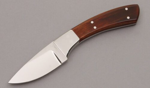 John Howser Small Hunter with Wood Micarta Handle Scales handle material - Obverse Side - Item #KLC08618