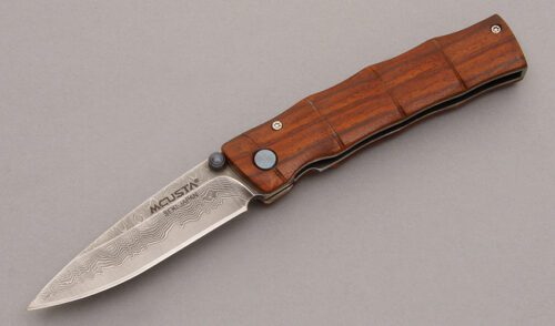 Mcusta Knives Linerlock with Cocobolo Wood Scales handle material - Obverse Side - Item #KLC08619