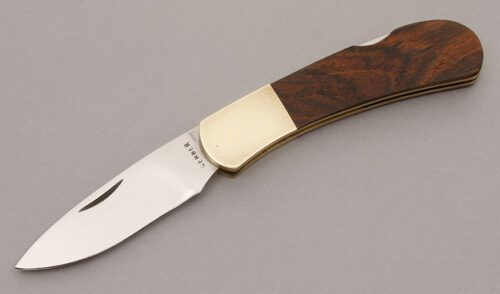 Gerber Knives Lockback with Walnut Wood Scales handle material - Obverse Side - Item #KLC08623
