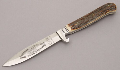 Hubertus Knives Brotzeitmesser with Stag Scales handle material - Obverse Side - Item #KLC08628