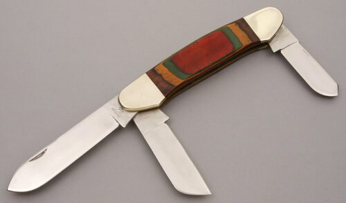 Frost Cutlery Extra Large Canoe Display with Wood Micarta Scales handle material - Obverse Side - Item #KLC08636