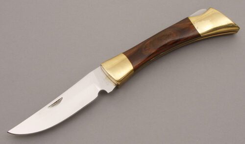 Browning Knives 4018F Sportsman Lockback with Brazilian Rosewood handle material - Obverse Side - Item #KLC08640