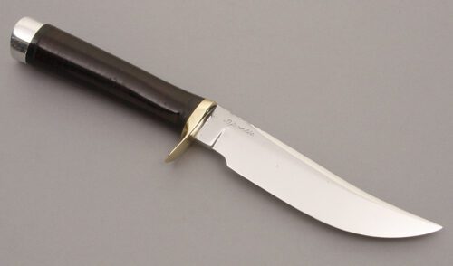 Bjerklie Hunter with Stacked Leather handle material - Obverse Side - Item #KLC08641