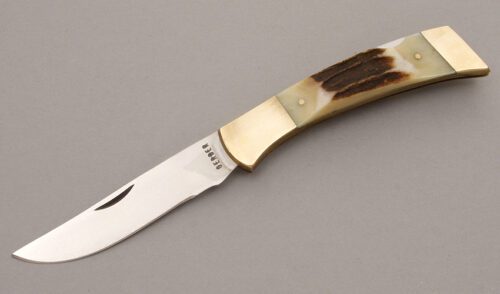 Gerber Knives Sportsman II Lockback with Stag Scales handle material - Obverse Side - Item #KLC08643