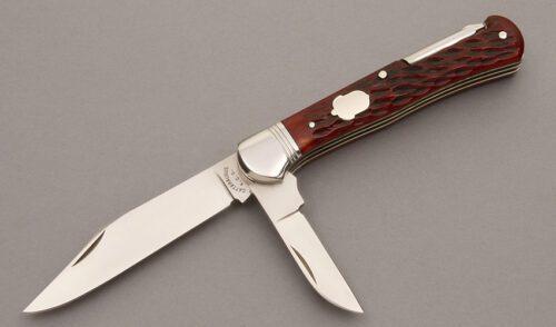 Cattaraugus Knives FH-3 with Jigged Bone handle material - Obverse Side - Item #KLC08648