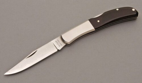Kershaw Knives Wild Turkey Lockback with Ebony Pakkawood handle material - Obverse Side - Item #KLC08654