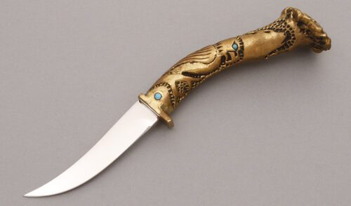 Ted Miller Skinner with Cast Bronze Handle handle material - Obverse Side - Item #KLC08659