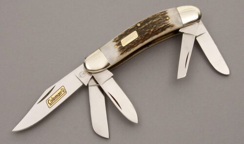 Coleman 5 Blade Sow Belly with Stag Handle Scales handle material - Obverse Side - Item #KLC08674