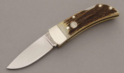 Boker Knives Gent Lockback with Stag handle material - Obverse Side - Item #KLC08691