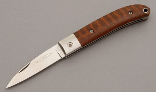 Lone Wolf Knives Loveless City Knife with Snakewood Handle Scales handle material - Obverse Side - Item #KLC08695