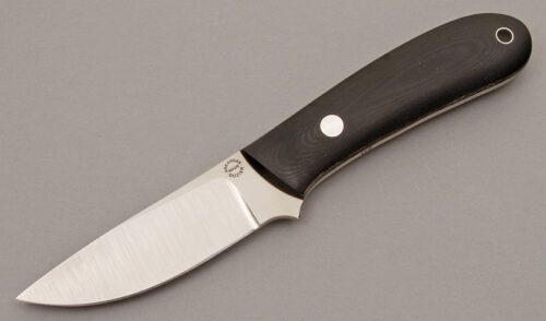 Dozier Knives Yukon Pro Skinner with Black Linen Micarta handle material - Obverse Side - Item #KLC08699