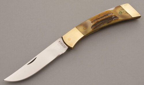 Gerber Knives Folding Sportsman II with Stag Scales handle material - Obverse Side - Item #KLC08704
