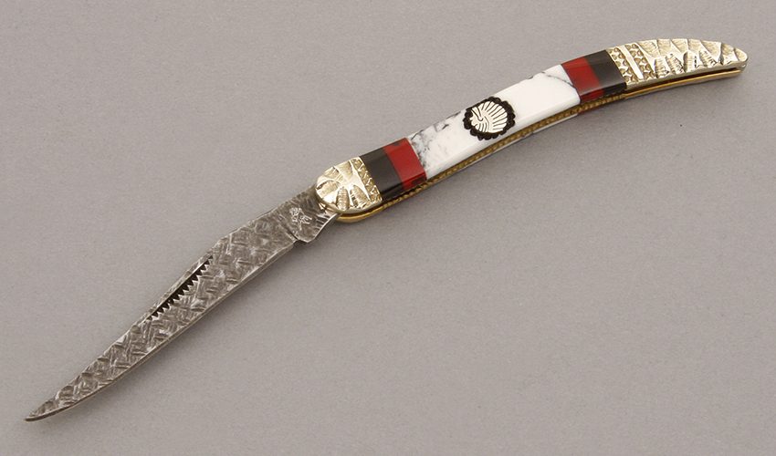 Yellowhorse Knives Tiny Toothpick with White Turquoise