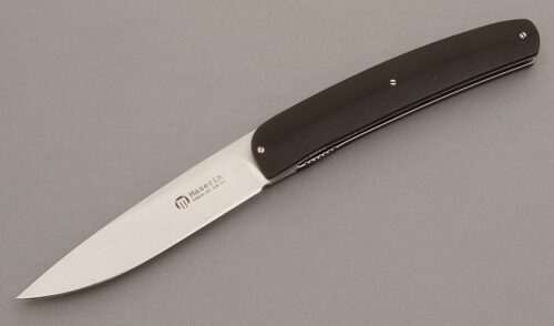 Maserin Gourmet Folding Knife with Ebony Wood Scales handle material - Obverse Side - Item #KLC08727