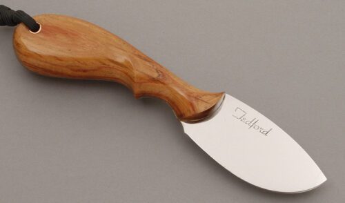 Steven Tedford M.U.D. Mini Utility Drop with Exotic Wood Scales handle material - Obverse Side - Item #KLC08729