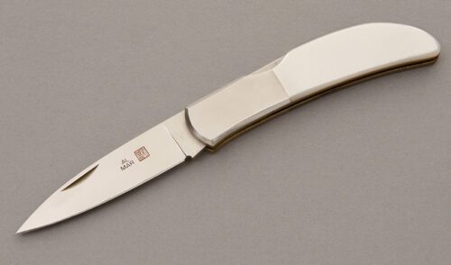 Al Mar Knives 1002 Hawk Mid Lock with Mother of Pearl Scales handle material - Obverse Side - Item #KLC08735