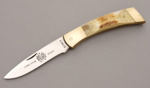 Gerber Knives Folding Sportsman II with Stag handle material - Obverse Side - Item #KLC08739