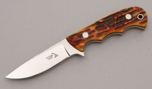 Keith Murr Hunter with Amber Bone Stag Scales handle material - Obverse Side - Item #KLC08741