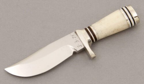 Joe Anderson Miniature Bowie with Smooth Bone Handle handle material - Obverse Side - Item #KLC08748